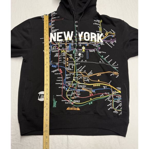 MTA New York Subway Map Hoodie, Black, Size: Men’s XL Unisex - Picture 6 of 8